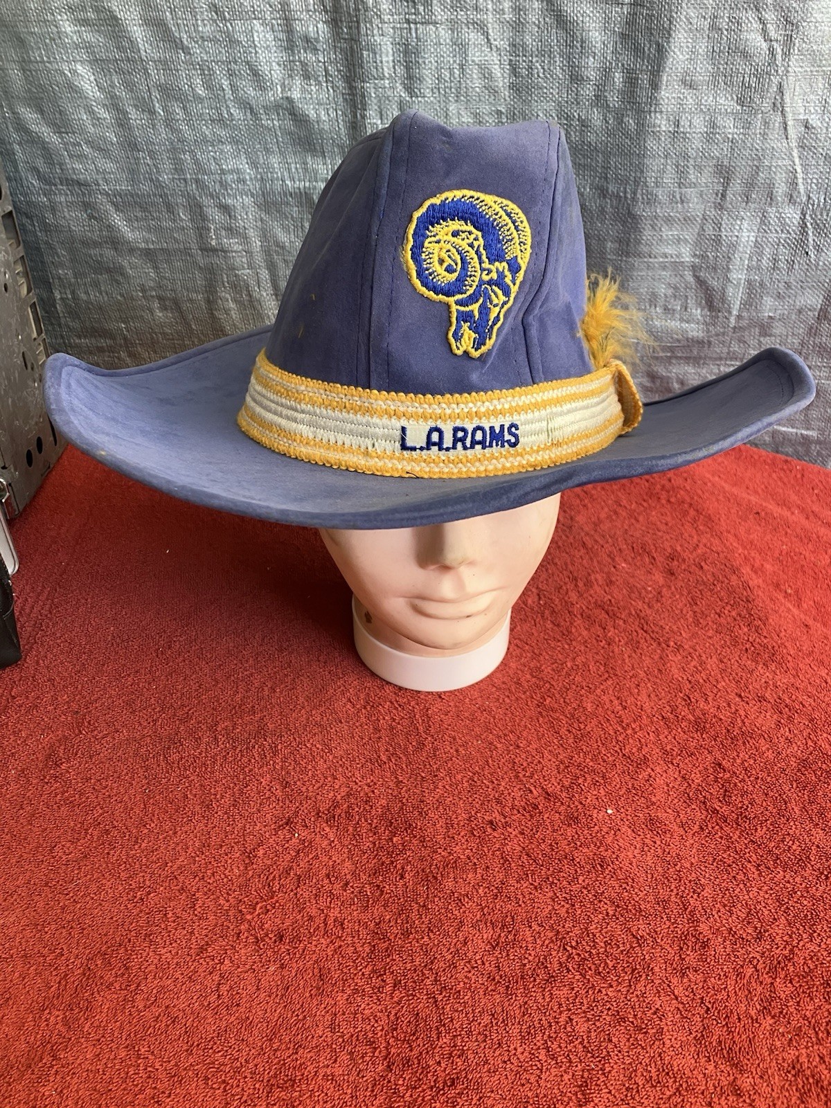 Vintage AJD Los Angeles Rams Cowboy Hat Made In USA Size M Vintage AJD Los Angeles Rams Cowboy Hat Made In USA Size M