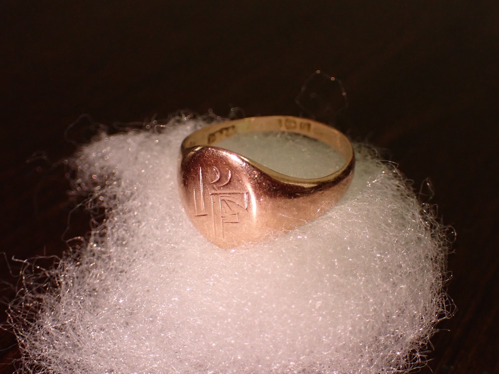 Antique 9ct Gold Signet Ring – Birmingham Hallmark, Monogram \