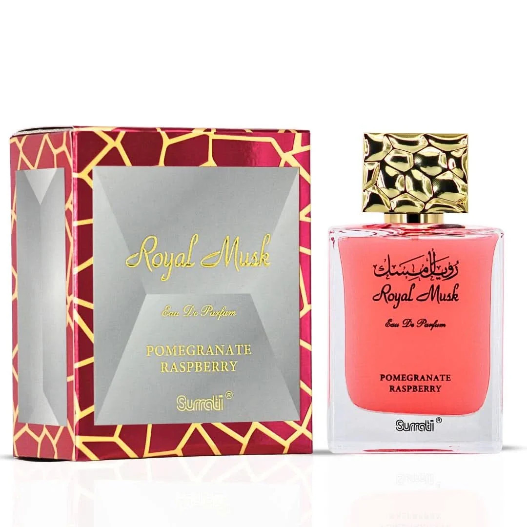 Royal Musk Pomegranate Raspberry Eau de Parfum Spray 100ml (3.4 oz) by Surrati