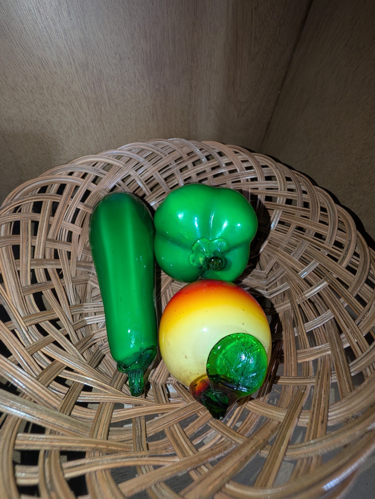 Vintage Murano Style Glass Vegetables Lot Of 3 Vintage Murano Style Glass Vegetables Lot Of 3