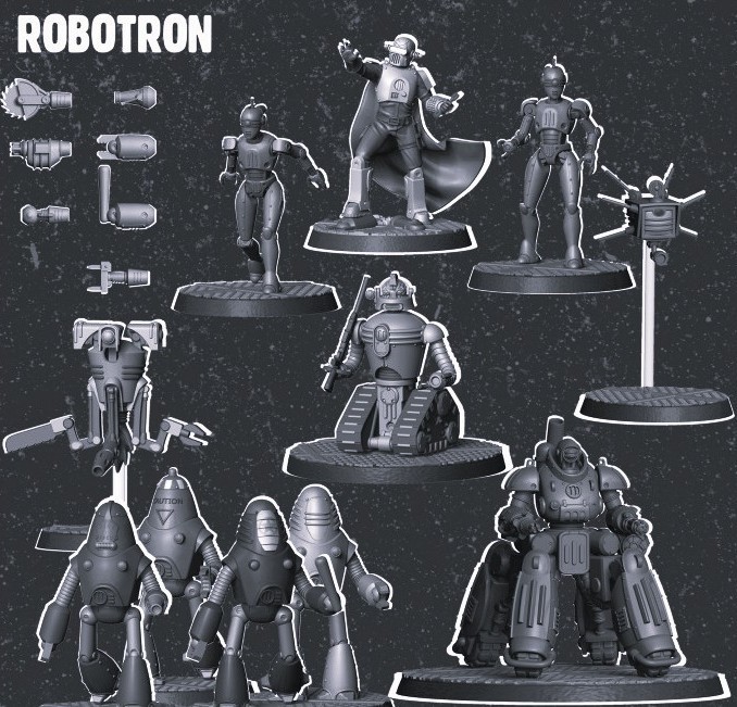 Fallout: Wasteland Warfare - Assaultrons & Protectrons - Proxy 3D Printed Models