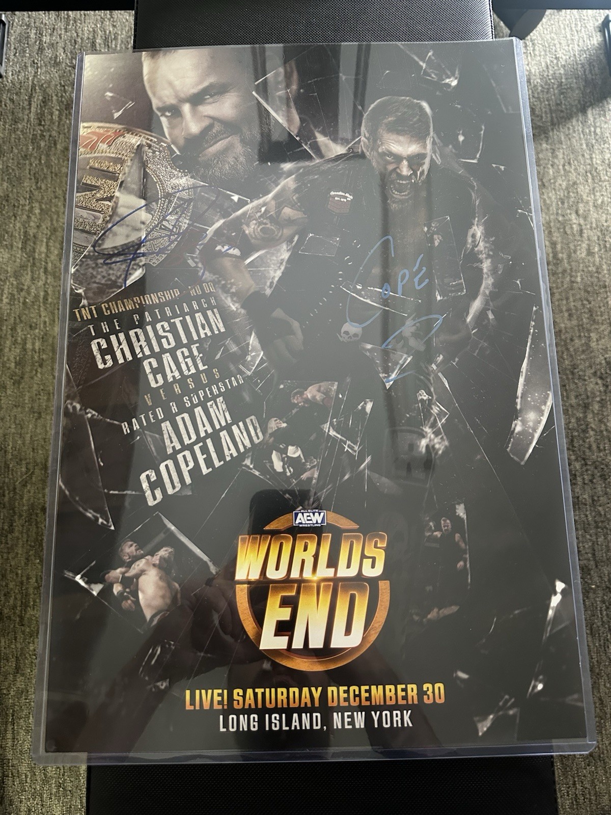 AEW Signed Poster Adam Copeland Cope Edge Christian Cage Matchup Monday AEW Signed Poster Adam Copeland Cope Edge Christian Cage Matchup Monday