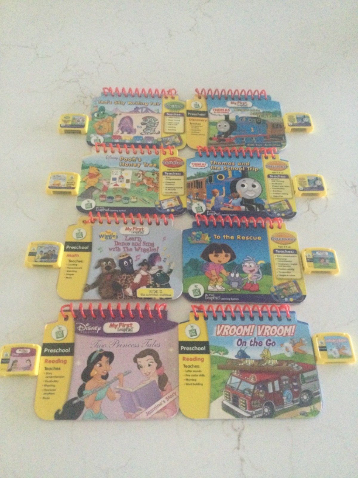 8 LeapFrog My First LeapPad Preschool Flip Books / Cartridges Dora Thomas +Plus