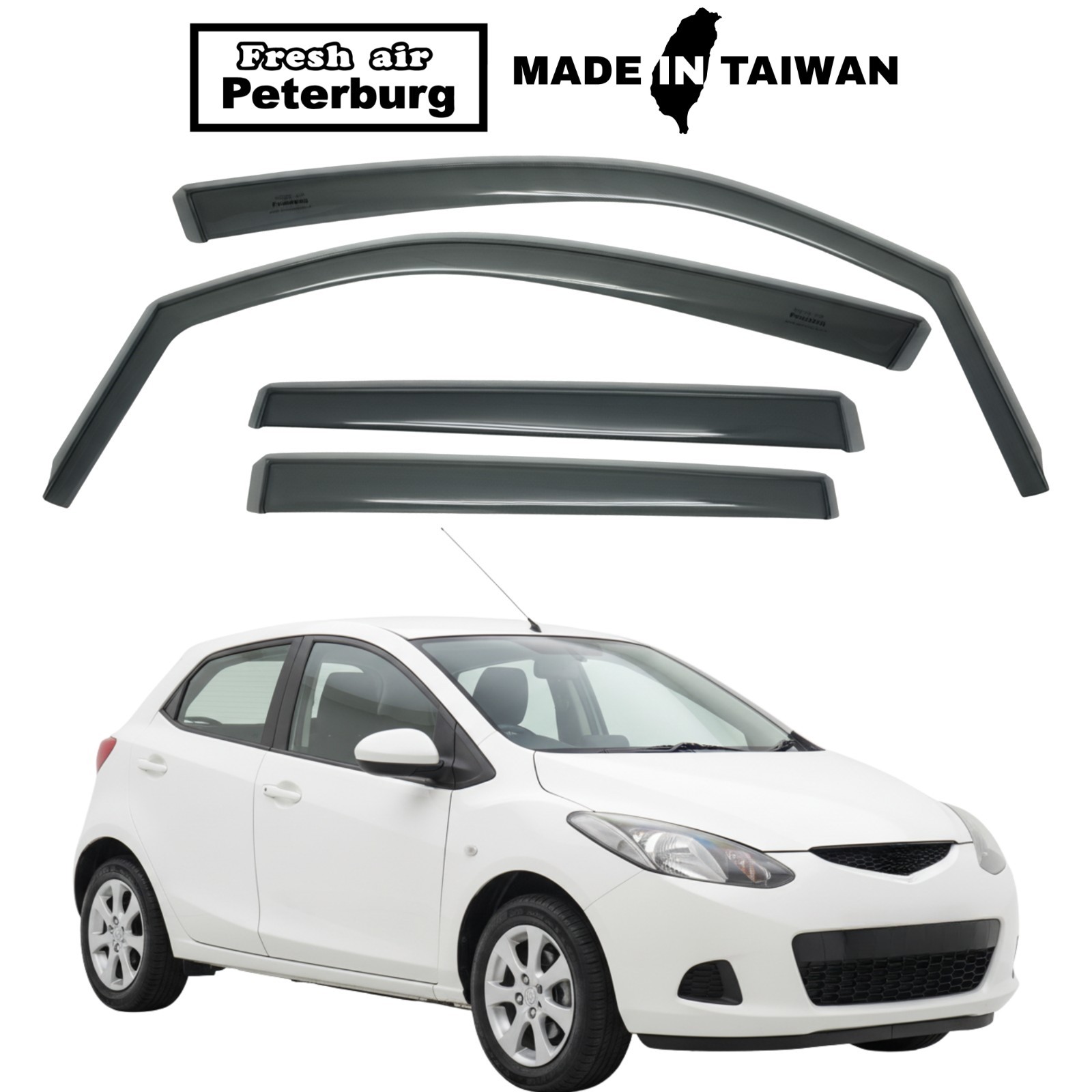 for MAZDA 2 5D 2008-2015.8 IN-CHANNEL RAIN GUARDS WIND DEFLECTOR 4PCS