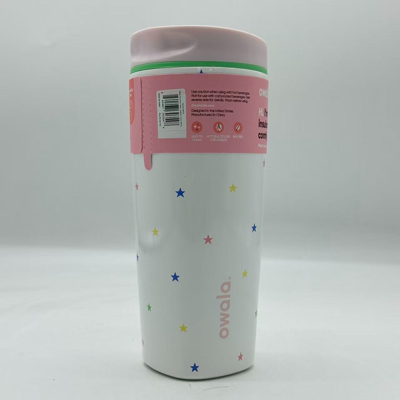 Owala Give Me the Tea Birthday Bash 20oz SmoothSip Slider Ceramic Stars Bottle