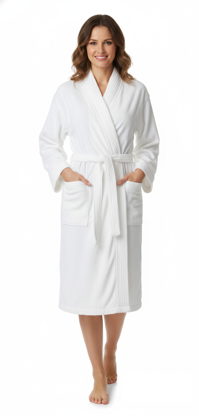 100% Cotton Bathrobe Unisex | 52x70 Plush Terry Velour Robe | Kimono | Spa Sauna