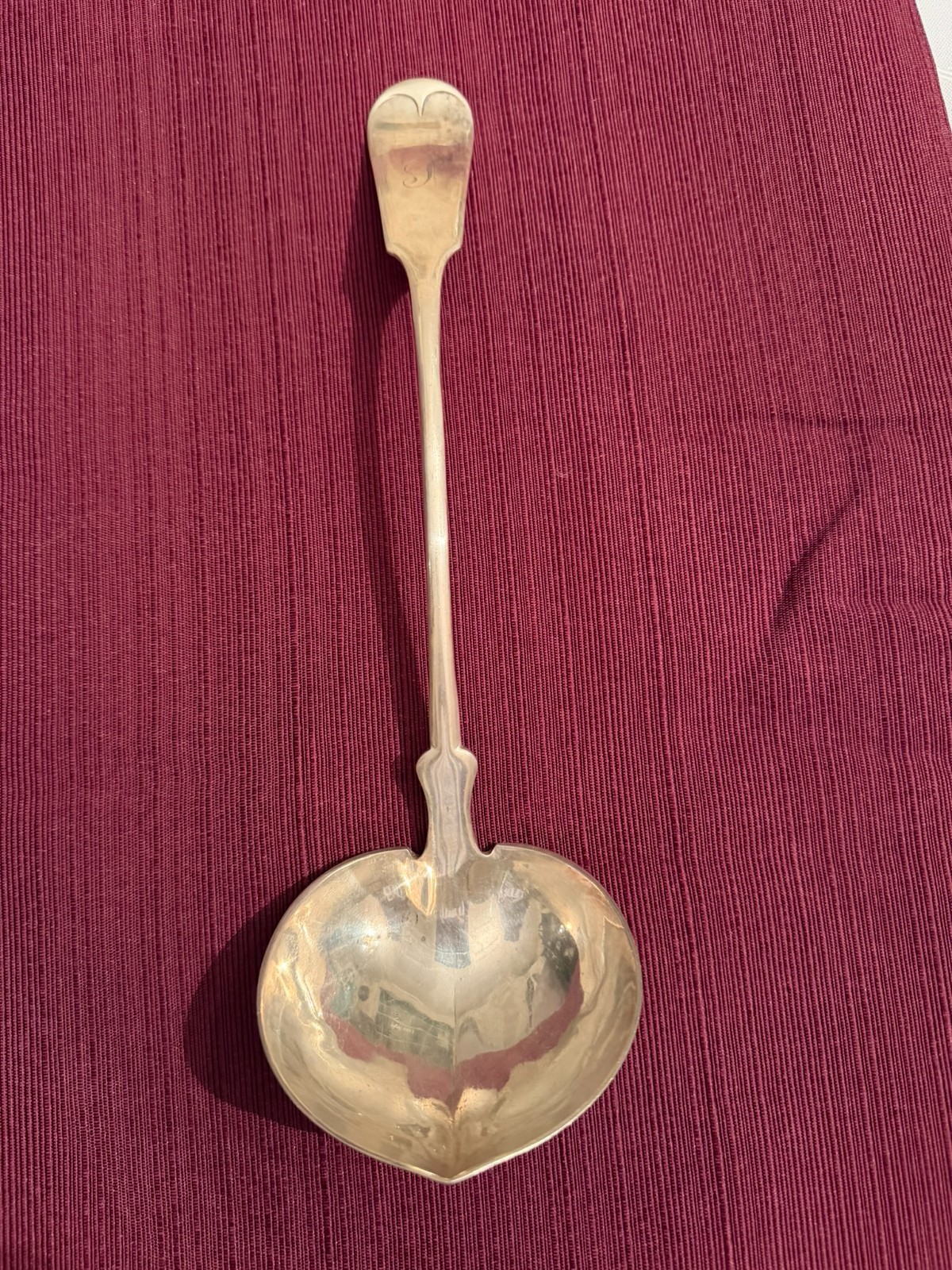 Anitque Derby Silver Serving Ladle c.1878-1898 Fiddleback Pattern Silver Plate