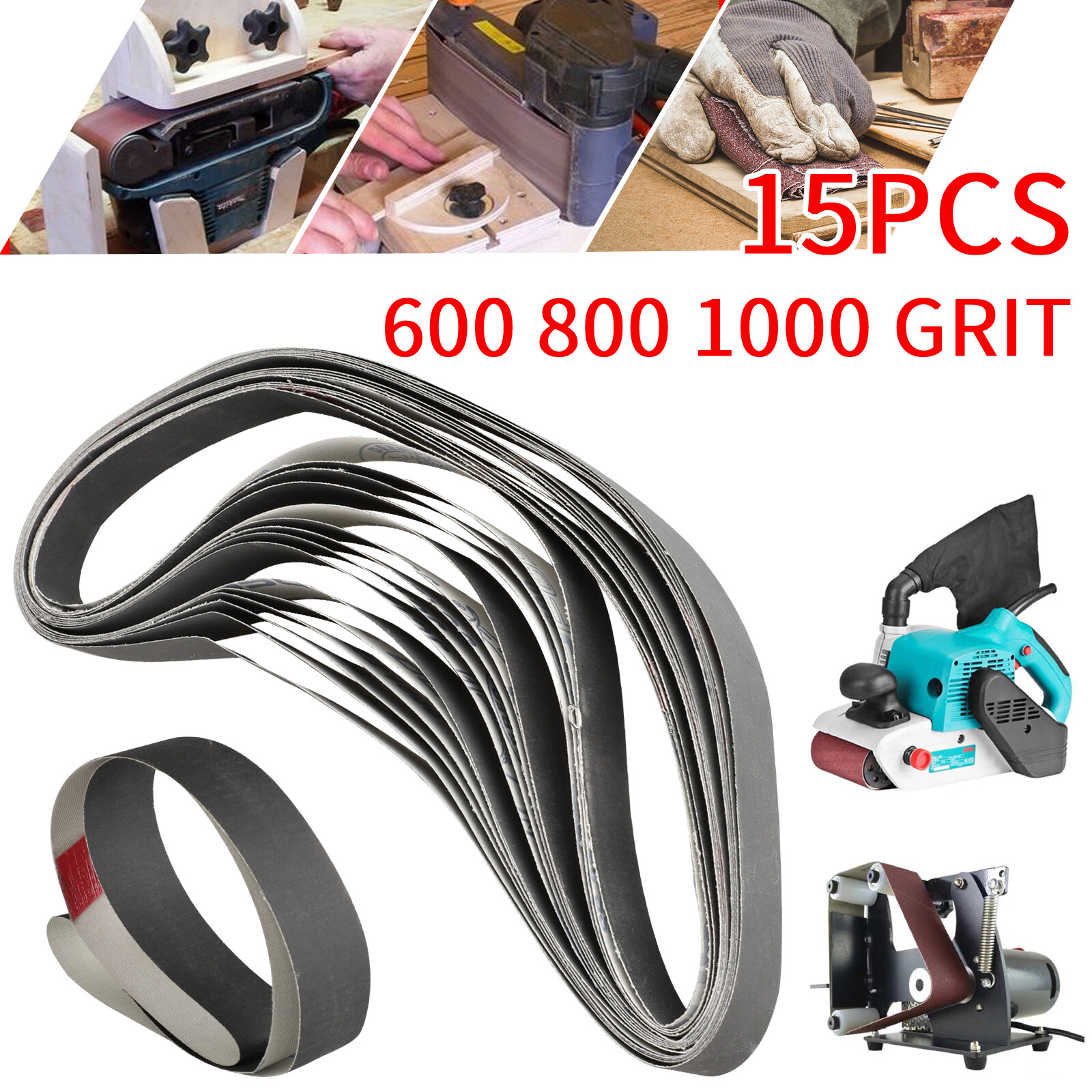 15Pcs 1x30inch Sanding Belt 600 800 1000 Grit Polishing Sander Belts Sandpaper 15Pcs 1x30inch Sanding Belt 600 800 1000 Grit Polishing Sander Belts Sandpaper