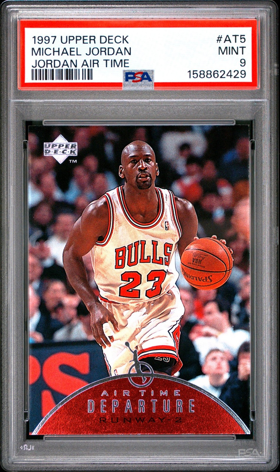 1997 Upper Deck #AT5 Michael Jordan Air Time Departure PSA 9 POP/15