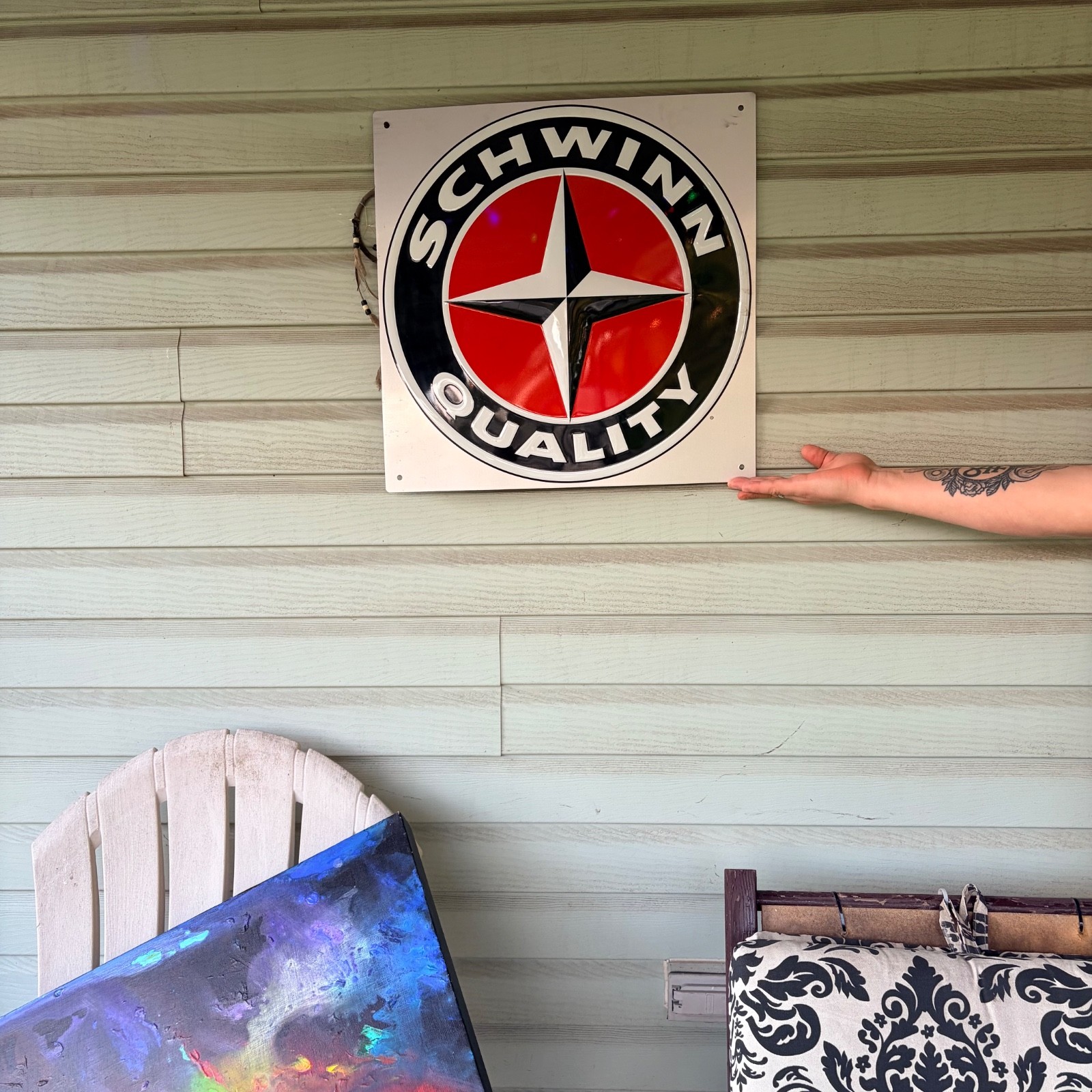 Rare Vintage Schwinn Quality Tin POP Dealership Sign 1990s