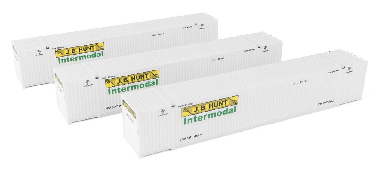 Walthers ~ HO Scale ~ 53' Singamas Containers ~ 3 Pack ~ JB Hunt ~ 949-18504 Walthers ~ HO Scale ~ 53' Singamas Containers ~ 3 Pack ~ JB Hunt ~ 949-18504