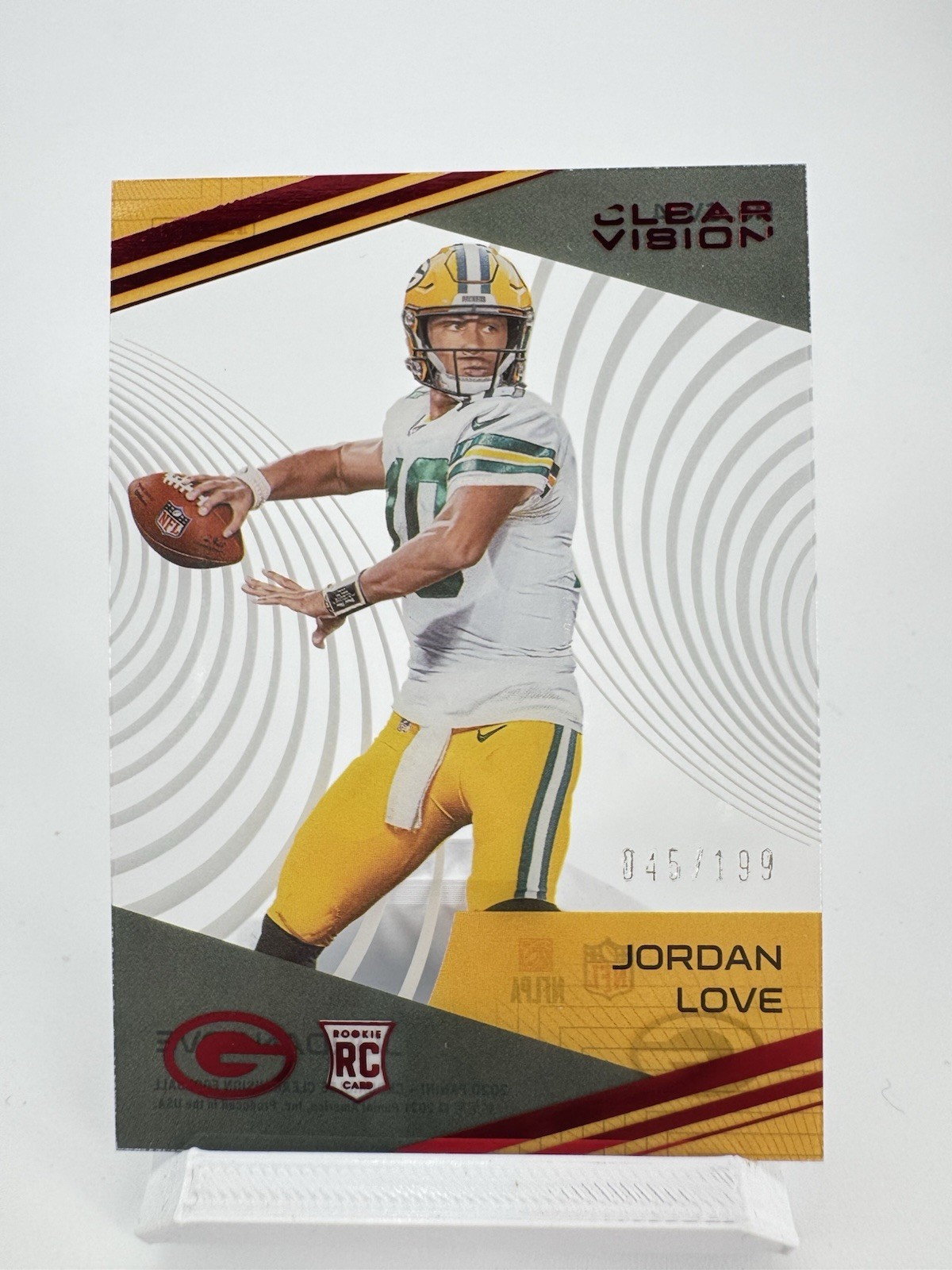 2020 Panini Chronicles Clear Vision Rookies Red /199 Jordan Love #CV-4 RC 2020 Panini Chronicles Clear Vision Rookies Red /199 Jordan Love #CV-4 RC