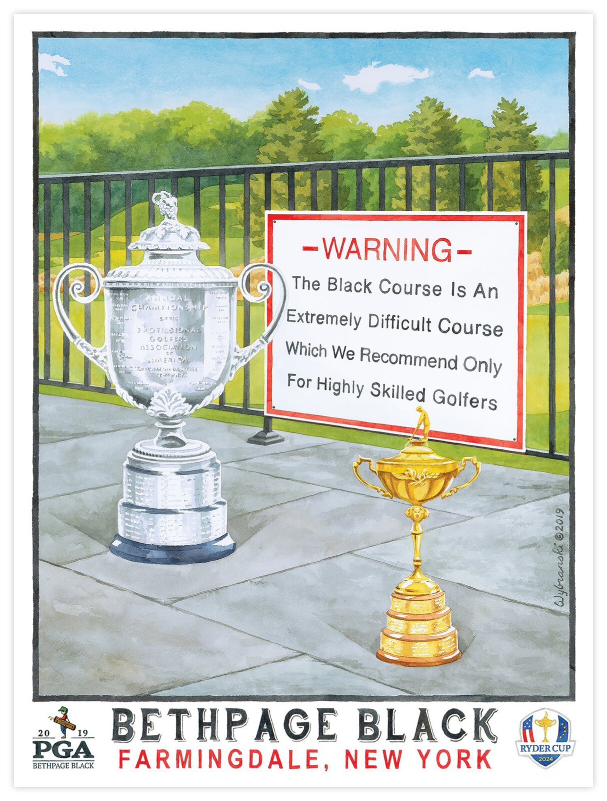 Official 2019 PGA Championship Bethpage Black Golf Poster Brooks Koepka 18\ Official 2019 PGA Championship Bethpage Black Golf Poster Brooks Koepka 18\