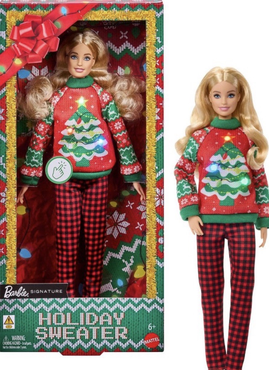 2026 Barbie Signature Light Up Ugly Holiday Sweater Blonde JML09 NRFB 2026 Barbie Signature Light Up Ugly Holiday Sweater Blonde JML09 NRFB