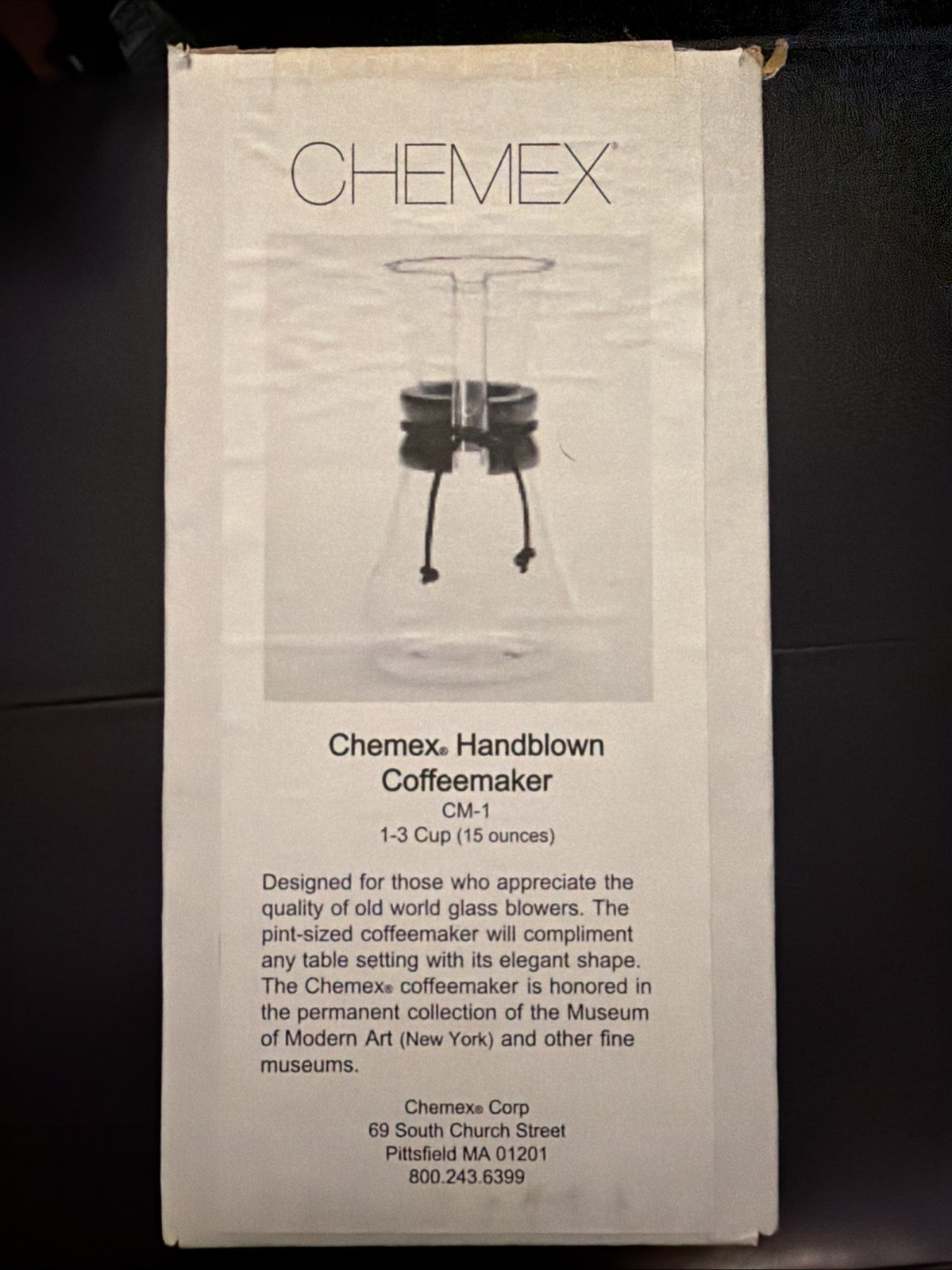 Chemex Pour-Over Glass Coffeemaker - Classic Series - 3-Cup - Handblown