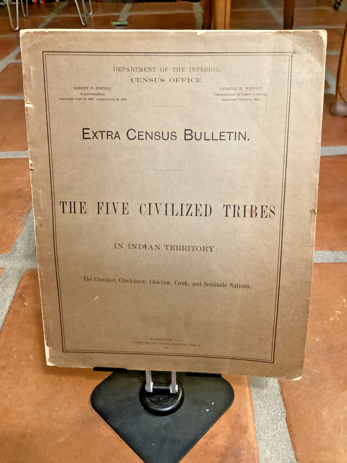1894 FIVE CIVILIZED TRIBES In INDIAN TERRITORY Original Document US Census 1894 FIVE CIVILIZED TRIBES In INDIAN TERRITORY Original Document US Census