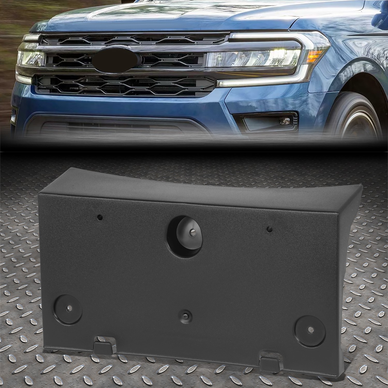 For 22-24 Ford Expedition OE Style Black Front License Plate Mounting Bracket