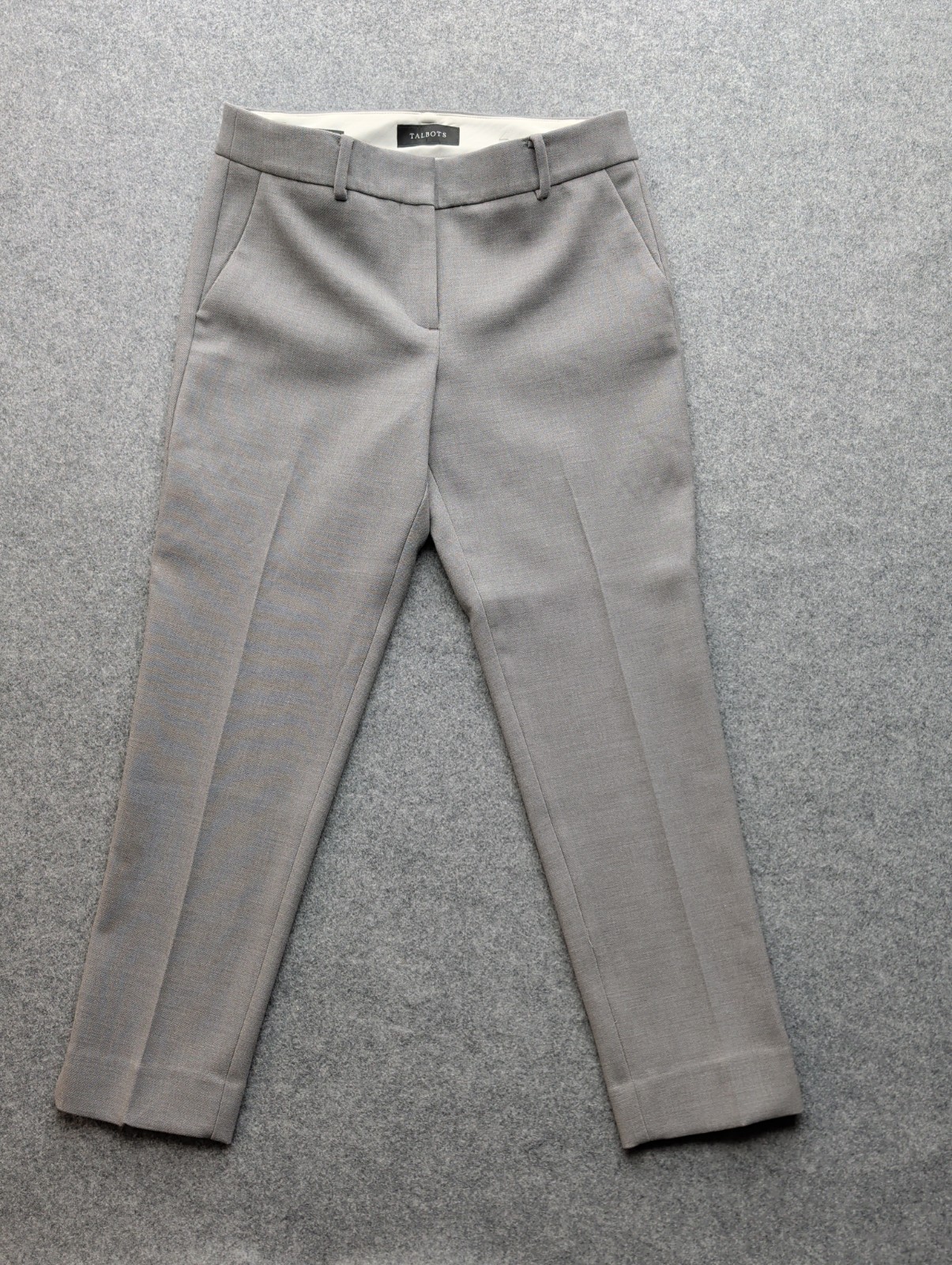 Talbots Women\'s Hampshire Ankle Dress Pants Gray Size 6 Straight Leg