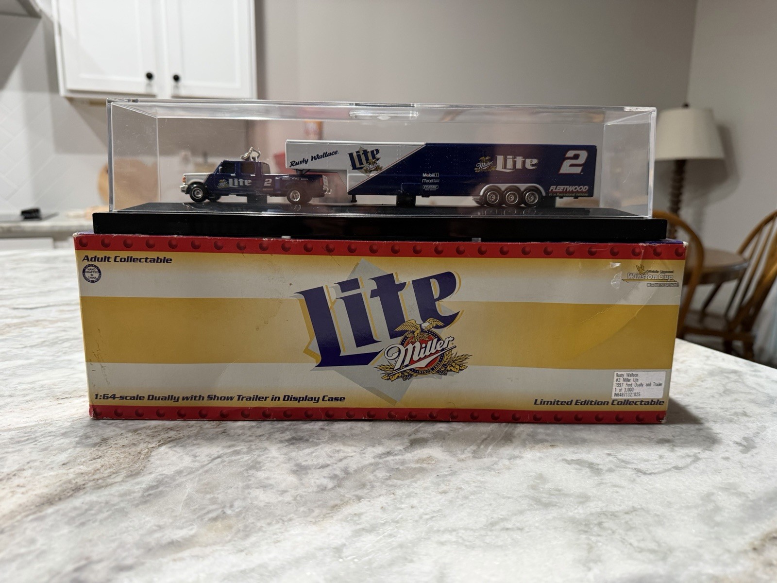 Rusty Wallace 1:64-scale Dually with Show Trailer in Display Case Rusty Wallace 1:64-scale Dually with Show Trailer in Display Case