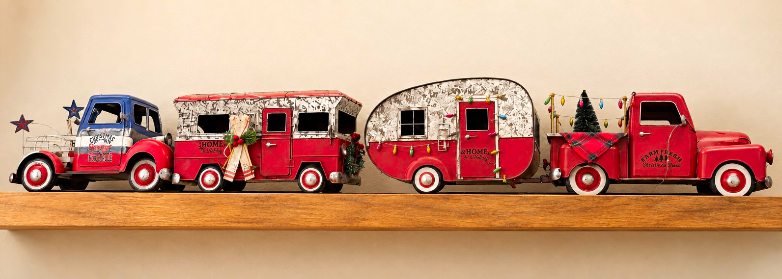 Vintage-Style Metal Truck & Camper Decor Collection – $85
