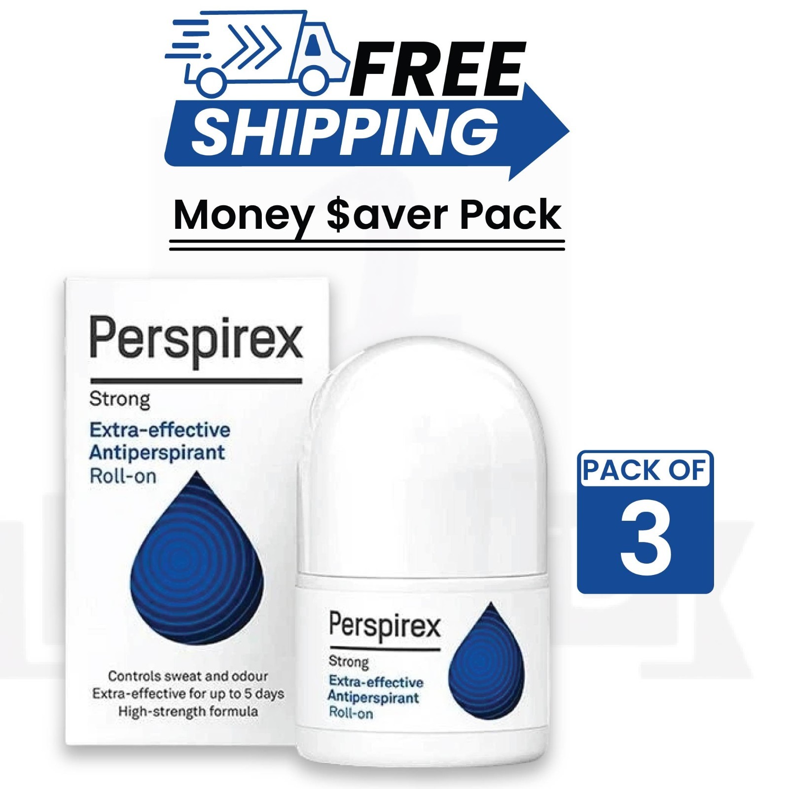 Perspirex Strong Extra Effective Antiperspirant Roll-On 20ml - PACK OF 3