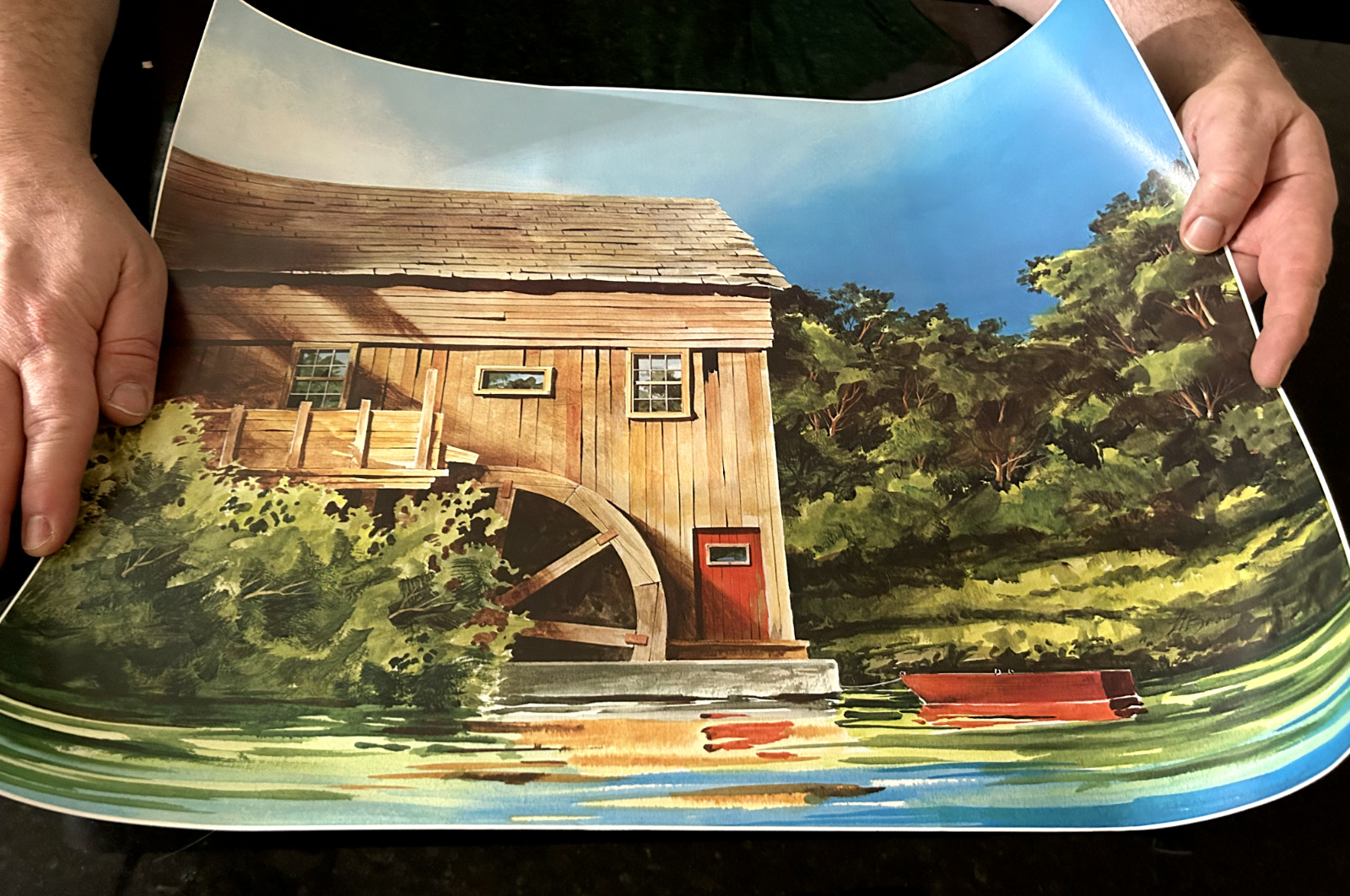 Vintage L. Brown Signed Lithograph Prints - Set of 4 - Rustic Americana Art