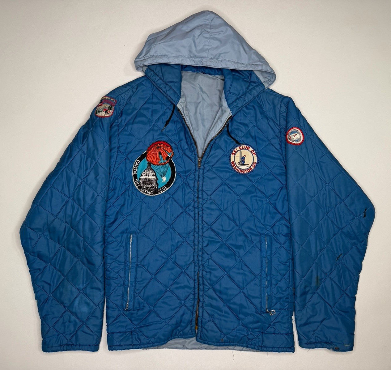 Vintage 60’s Ski Club Of Washington DC Puffer Jacket Cannon Mt. Patches | Small