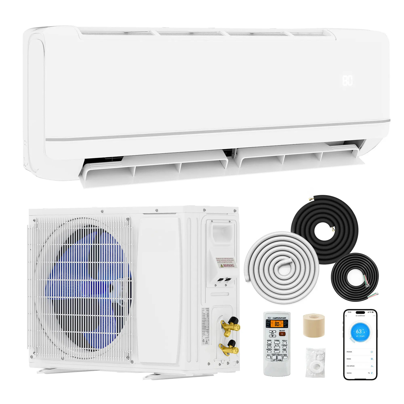 YITAHOME 12K BTU Wifi Mini Split Air Conditioner Heat Pump System 21 SEER 220V
