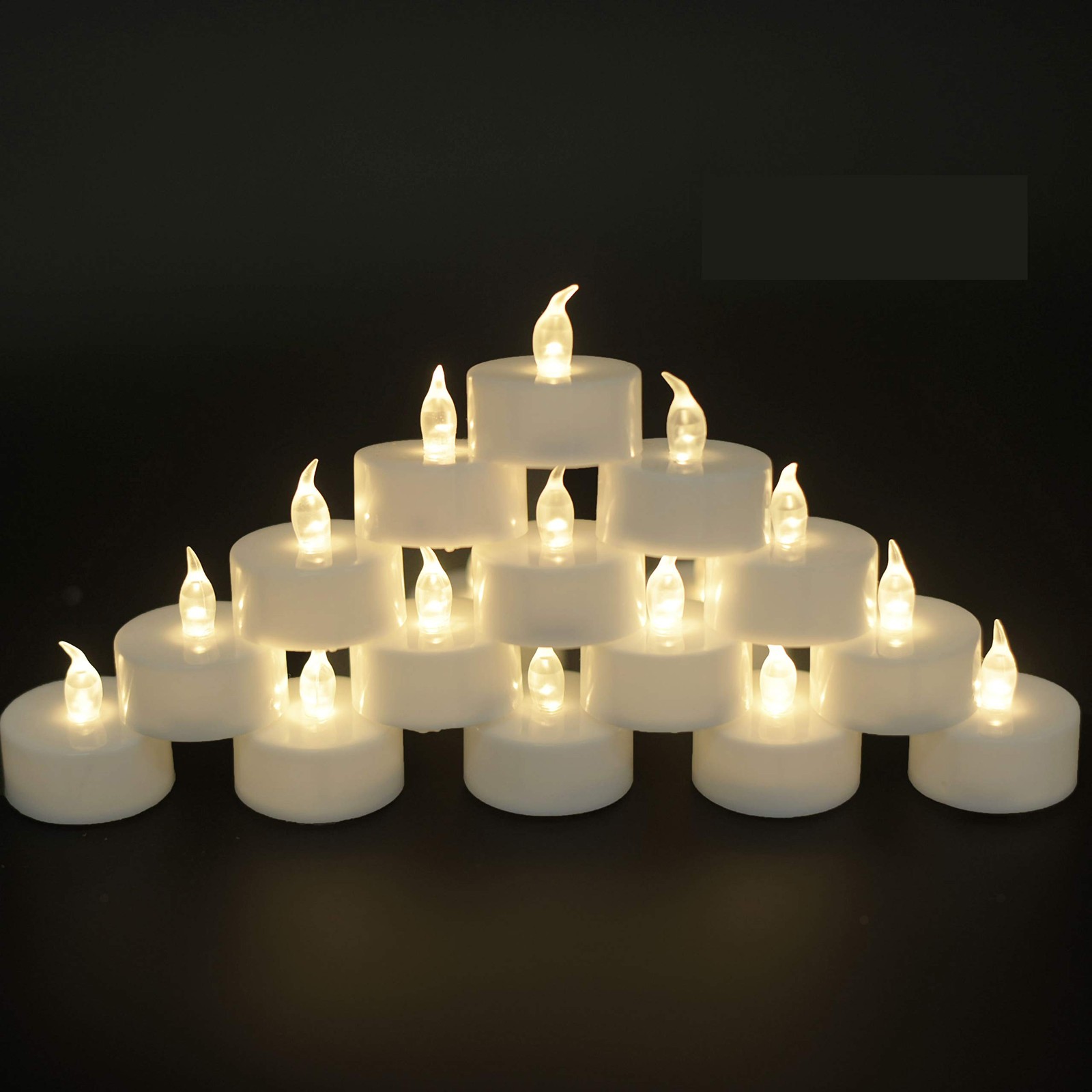 JUNPEI 400Pack LED Tea Lights Warm White Battery Powered Flickering - 400ct JUNPEI 400Pack LED Tea Lights Warm White Battery Powered Flickering - 400ct