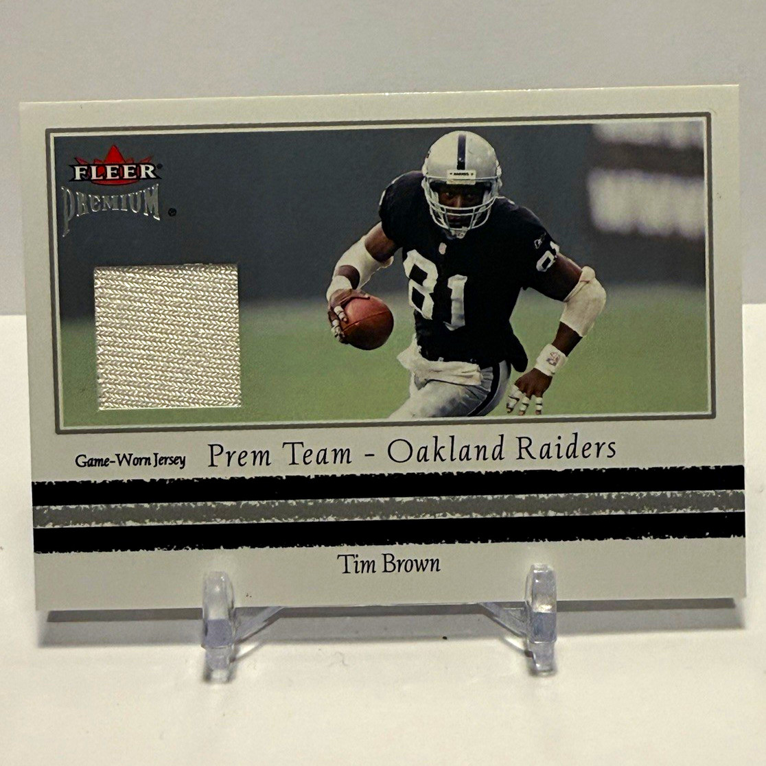 Fleer 2002 Premium Tim Brown Prem Team Jerseys MEM Insert #PR20 Raiders