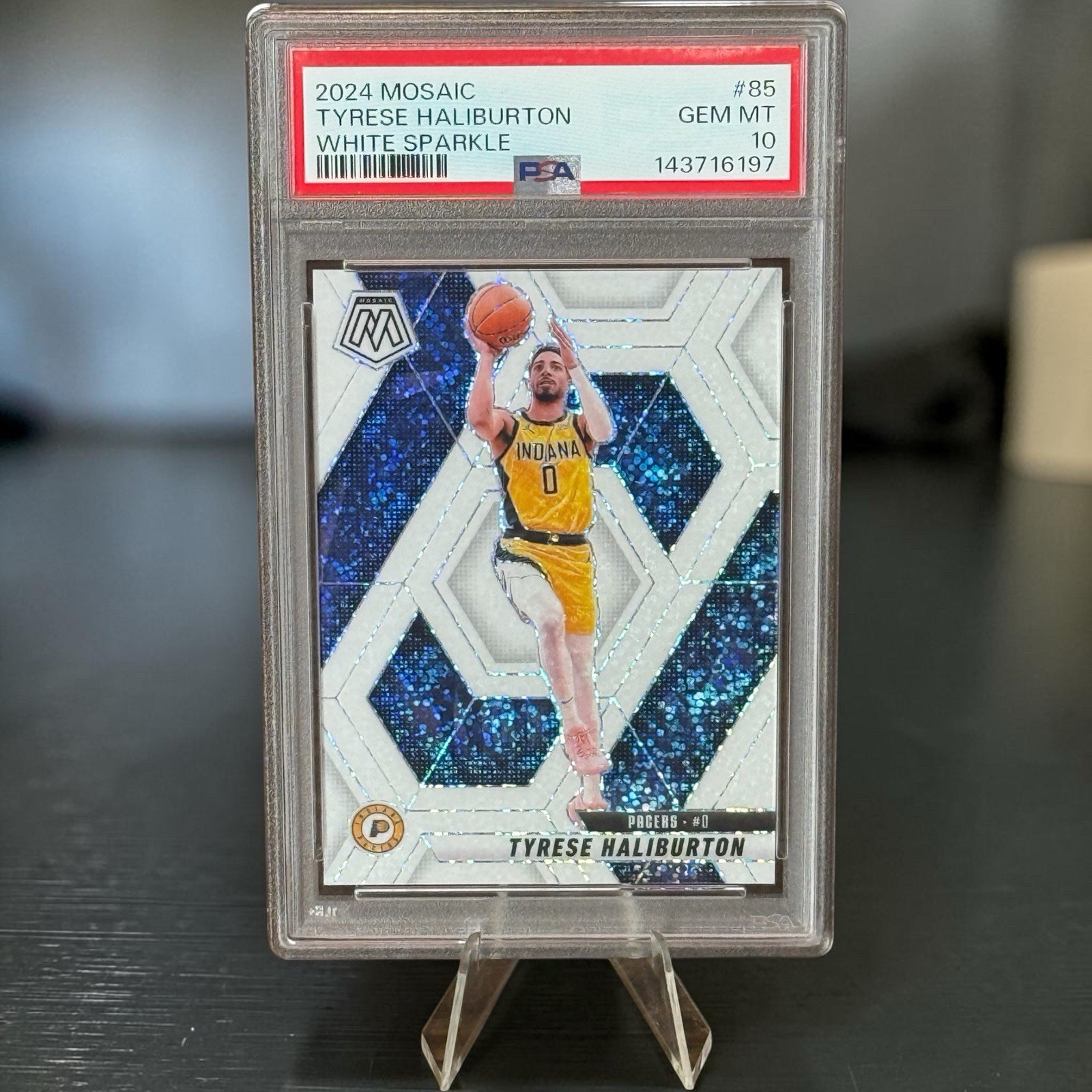 2024-25 Panini Mosaic Tyrese Haliburton #85 White Sparkle PSA Gem Mint 10 🔥