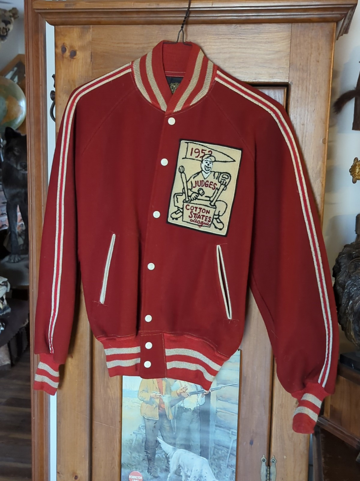 1950s Pine Bluff Judges Cotton States League GAME USED #15 JACKET Leon Waszk 1950s Pine Bluff Judges Cotton States League GAME USED #15 JACKET Leon Waszk