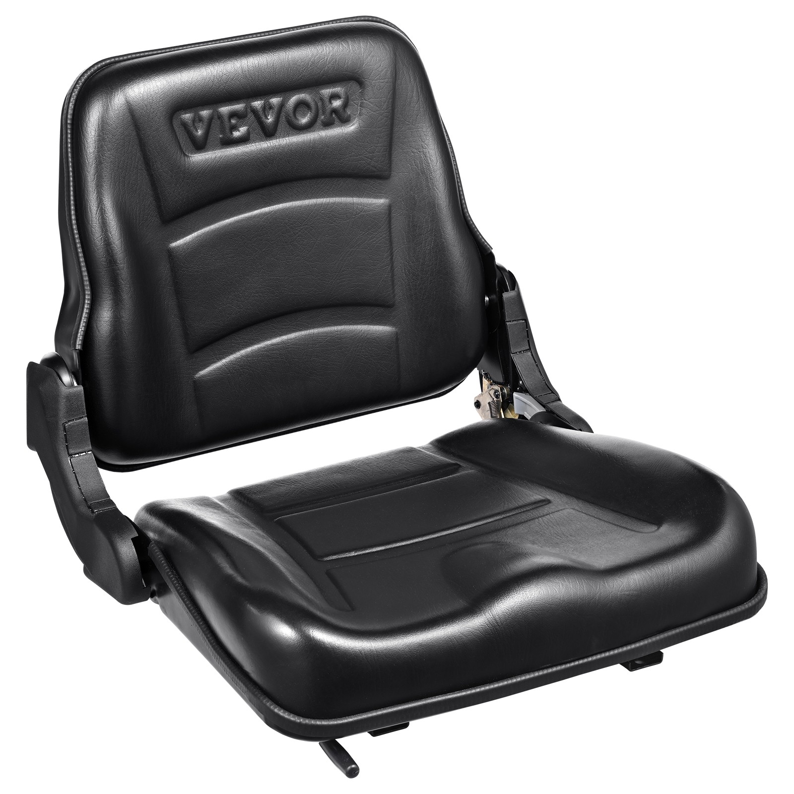 VEVOR Universal Forklift Seat Fold Down Forklift Seat with Adjustable Angle Back