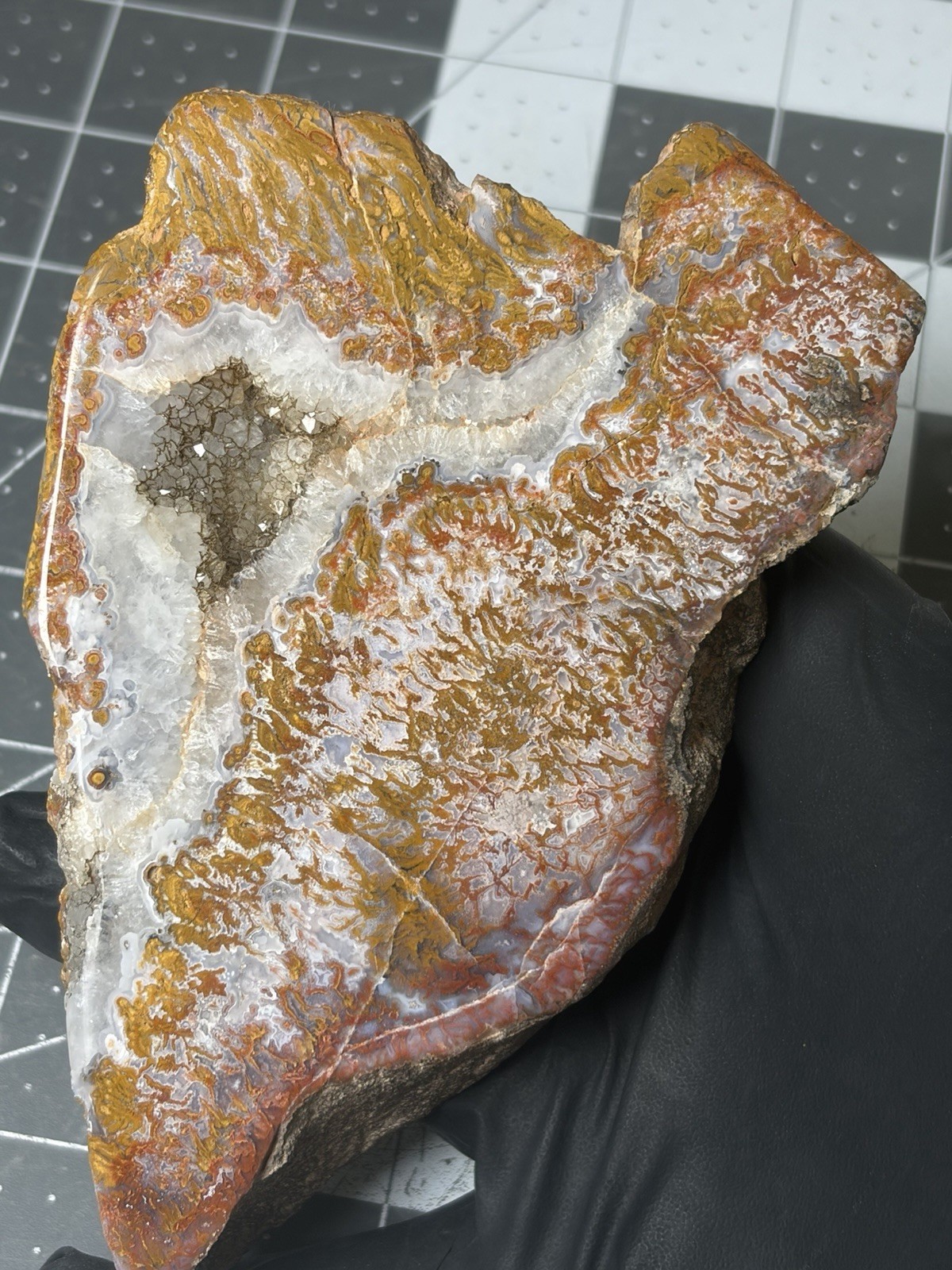 Rare Wingate Plume Agate Polished Death Valley Druzy Quartz Old Stock 376grams Rare Wingate Plume Agate Polished Death Valley Druzy Quartz Old Stock 376grams