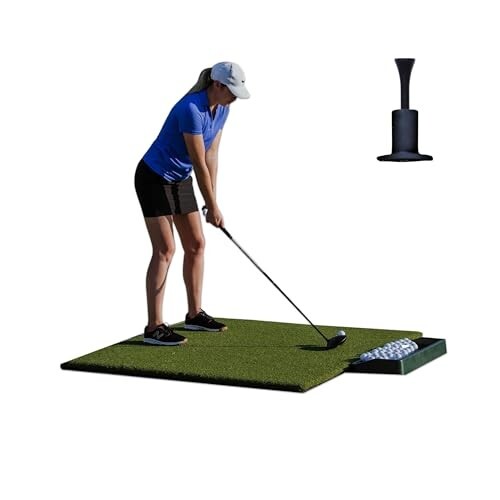 5x5 Country Club Elite® Golf Mat - New Range Hitting Mat w/ Turn & Lock Tee