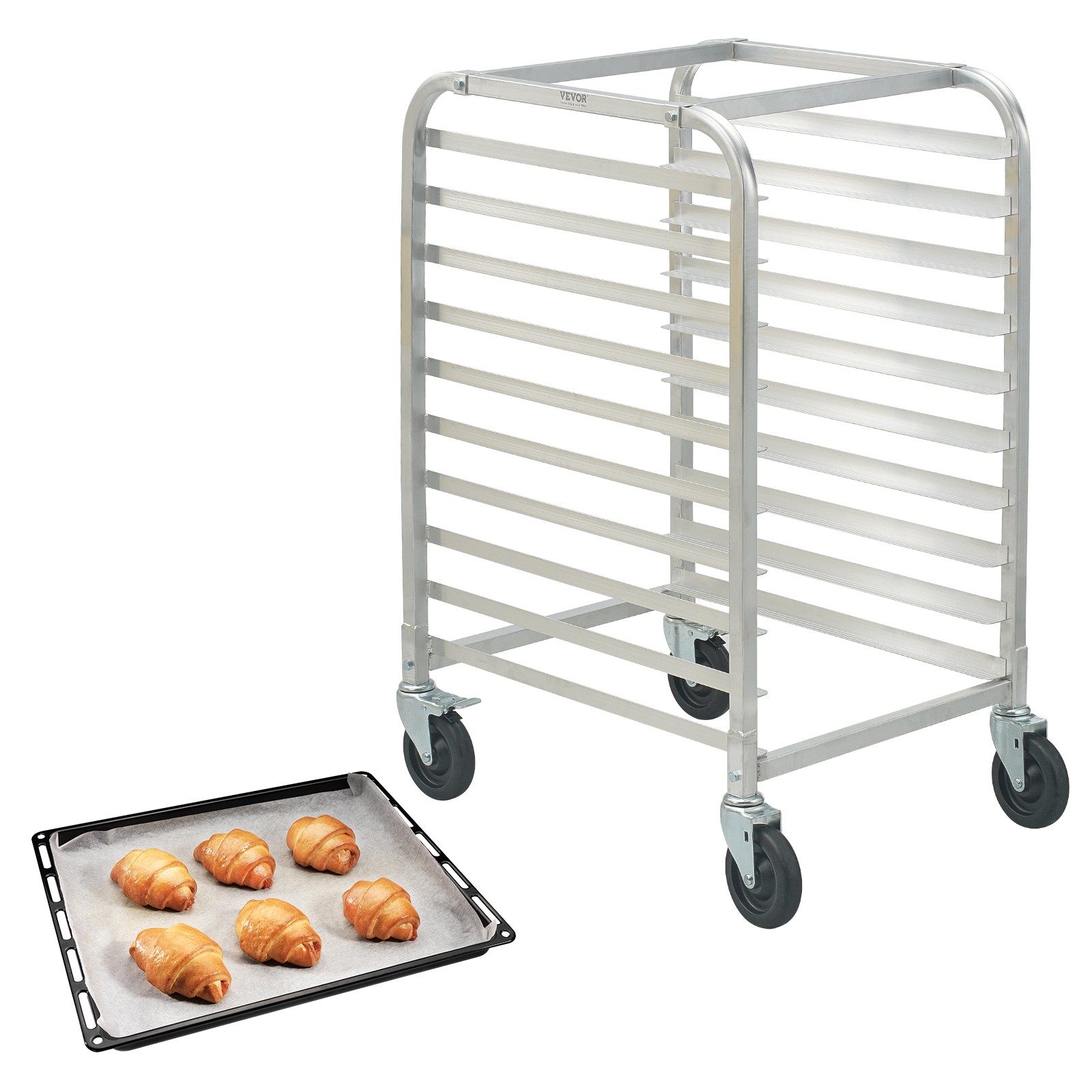 Uimoso 10-Sheet Aluminum Baking Rack with Wheels for Commercial Kitchens Uimoso 10-Sheet Aluminum Baking Rack with Wheels for Commercial Kitchens
