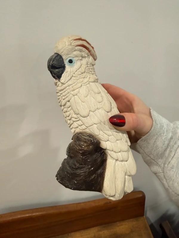 Vintage Sandicast Sandra Brue White Cockatoo Bird Sculpture
