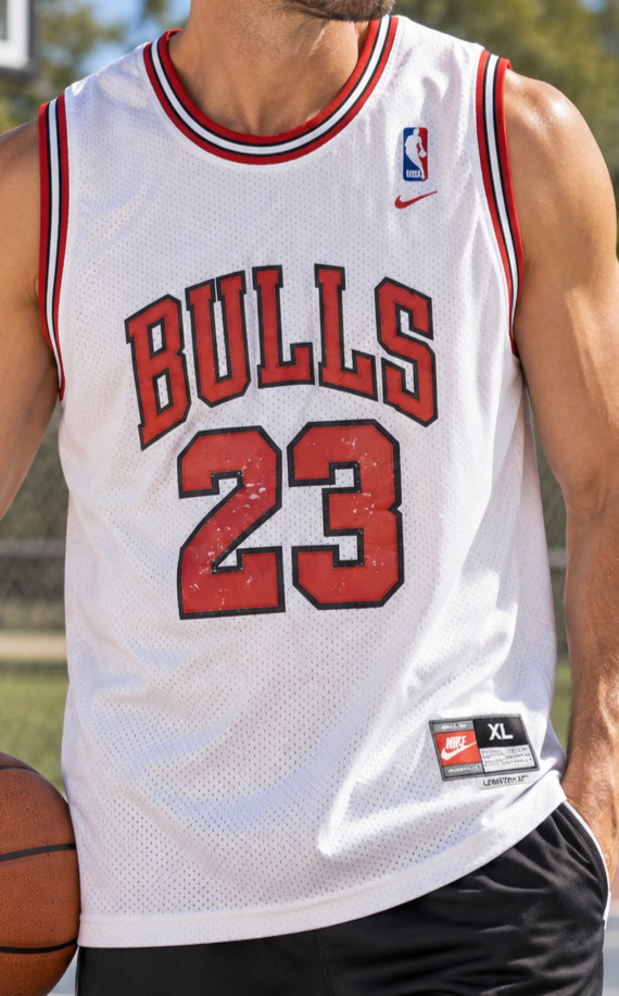 Vintage Nike Michael Jordan Chicago Bulls #23 NBA Jersey XL +2 White 90s