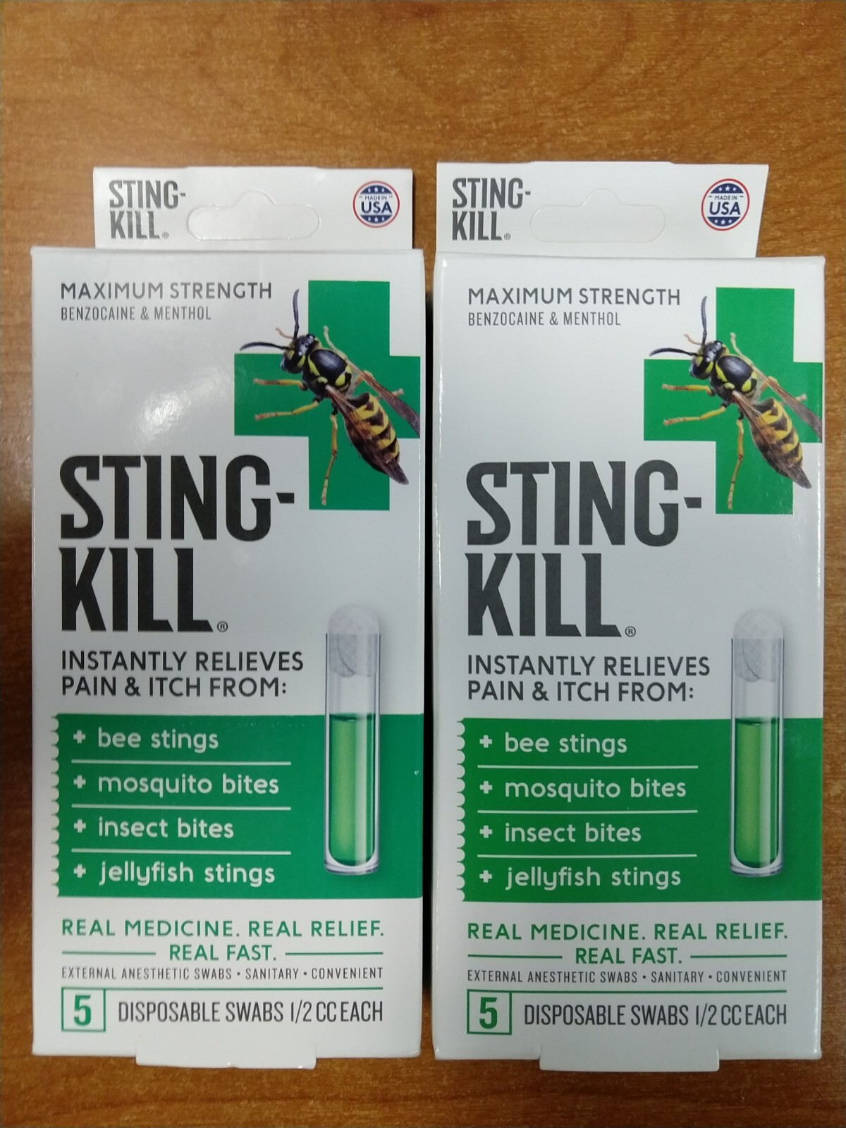 2 Boxes: Sting Kill Max Strength Insect Bite Pain Swabs Exp 11/30/26 (0503) R3P4