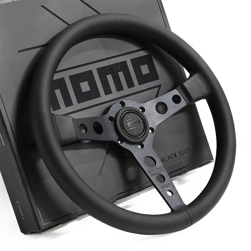 MOMO prototipo P5 Black Edition 350mm 14' Genuine Leather Sport Steering Wheel