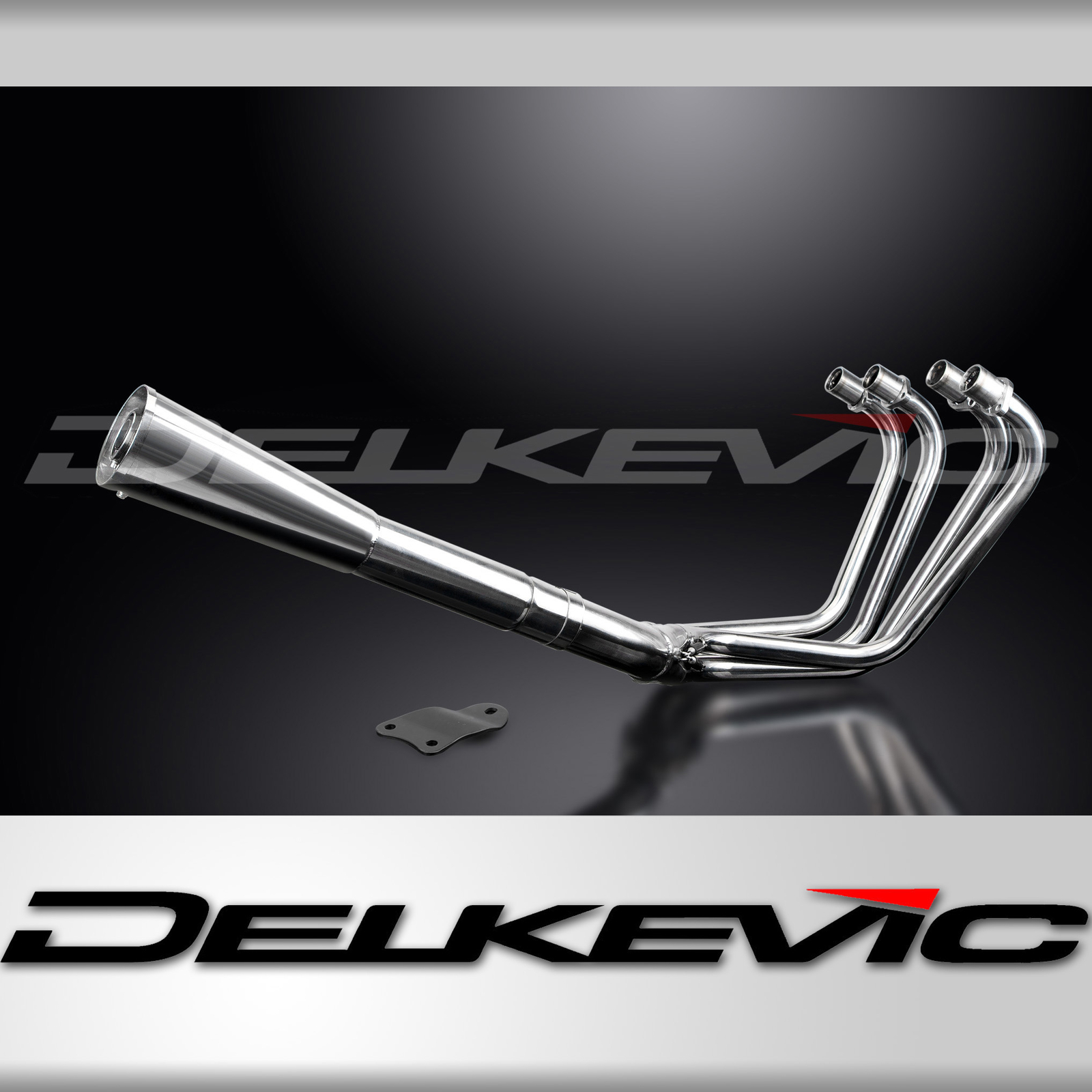 Kawasaki KZ1000 LTD 79-80 Full Exhaust 4-1 Stainless Classic Megaphone Muffler