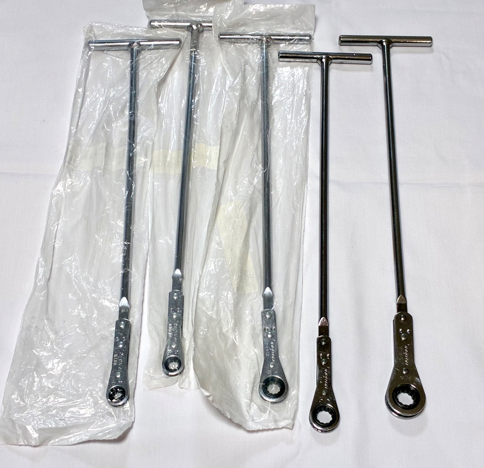 Snap-on RTB 5pc SAE Ratcheting T-Handle Wrench Set 1/4”-1/2” New/Pre-Owned USA