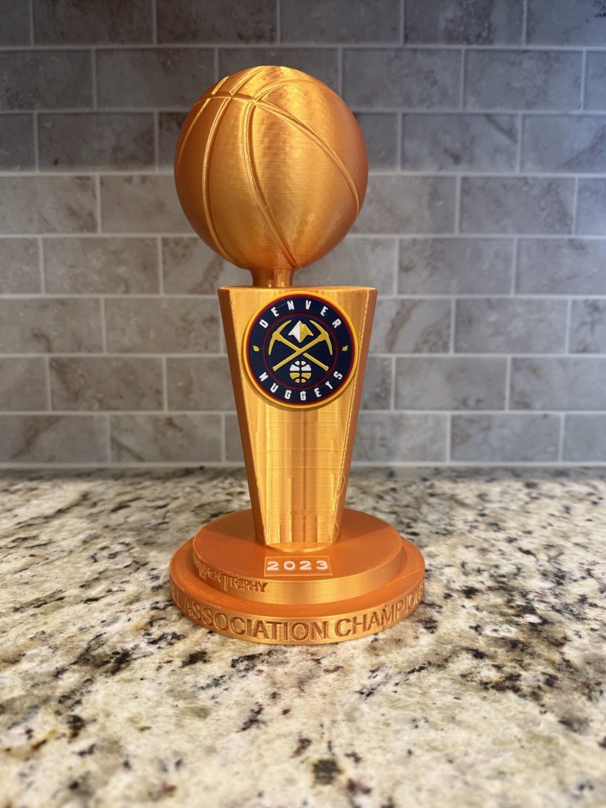 2023 Denver Nuggets NBA CHAMPION TROPHY gold pla plasticLarry O\'Brien 10 inches 2023 Denver Nuggets NBA CHAMPION TROPHY gold pla plasticLarry O\'Brien 10 inches