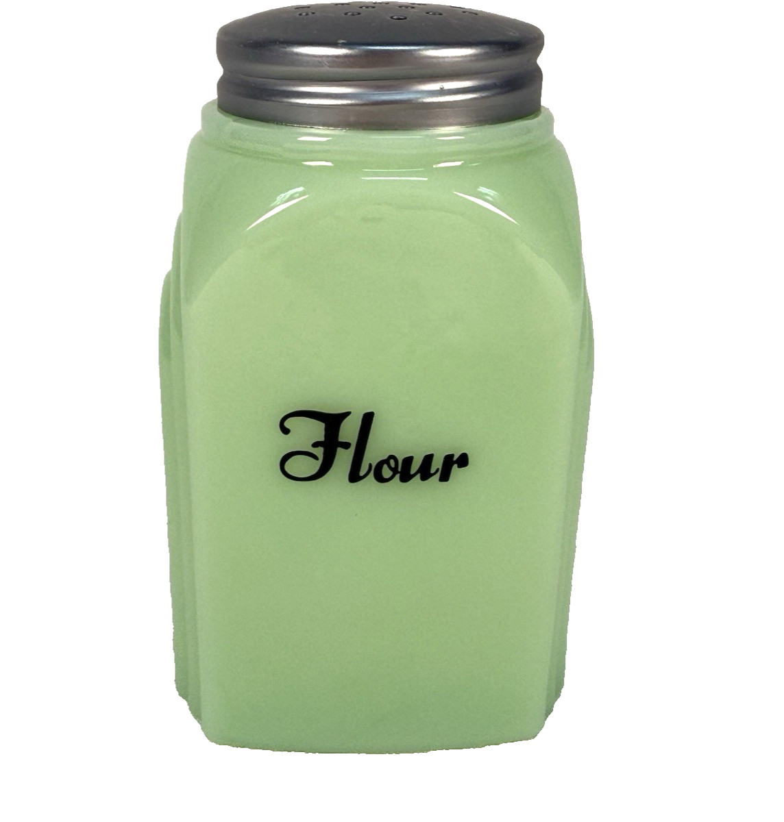 Jadeite Glass Flour Shaker 4.5\