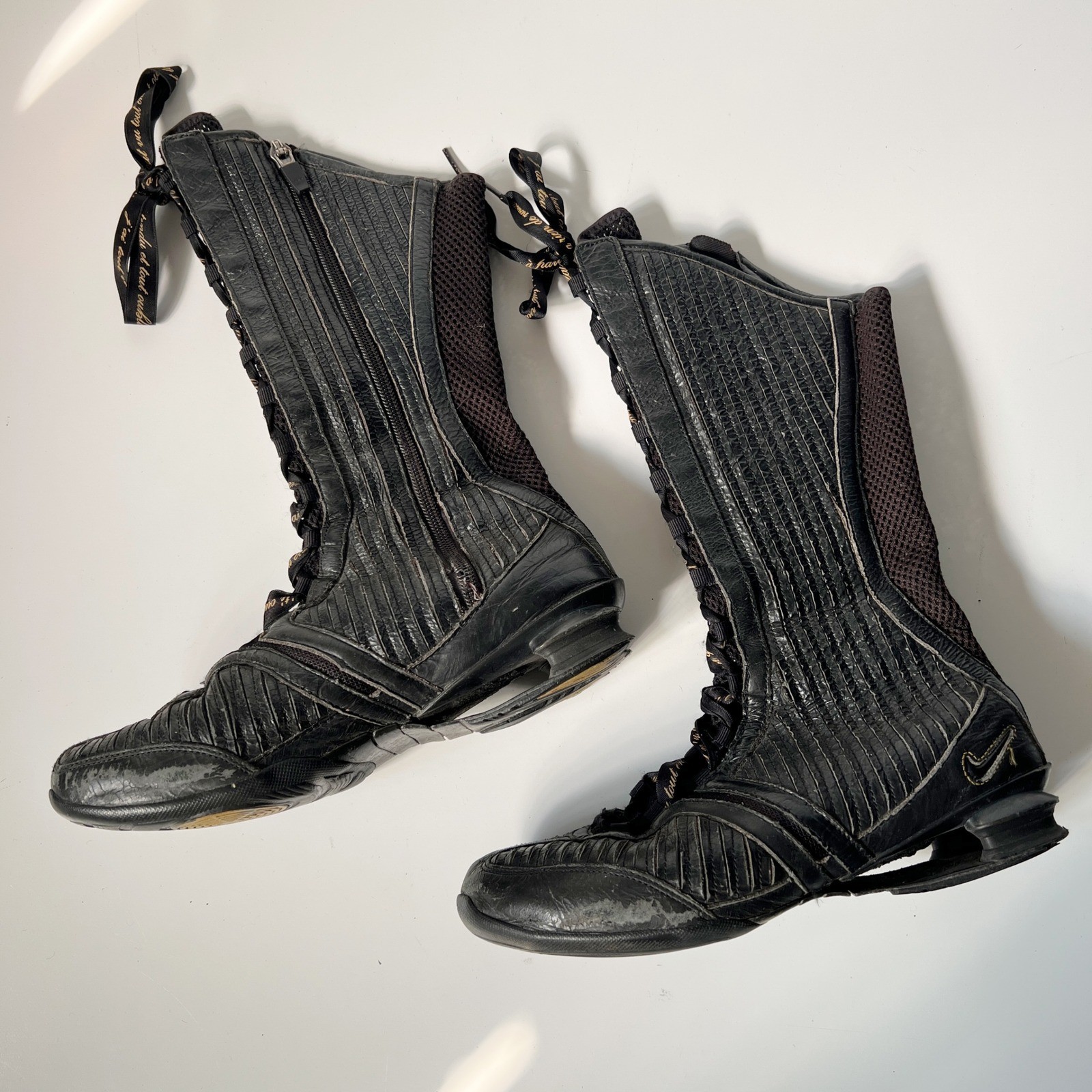 Vintage Archive Nike Shox Q\'Vida Hi Boxing Boots Tall Lace Up 7 Y2K 2007