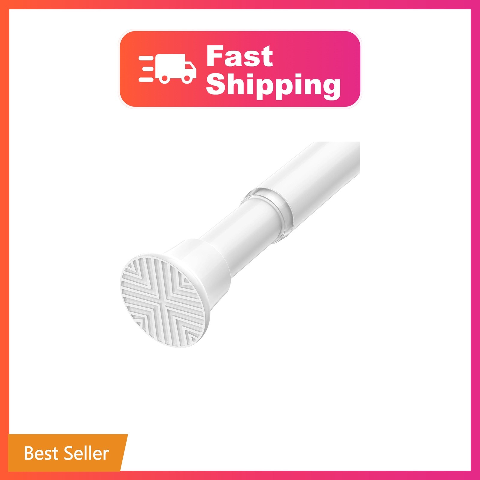 AIZESI Tension Curtain Rod 32-72 Inch White 1 Pack