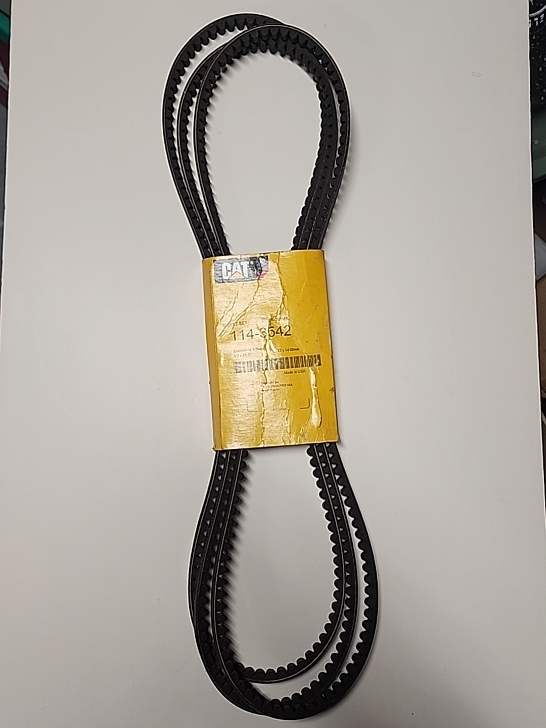 Caterpillar CAT 114-3542 V-Belt Set - 3 Belts - OEM New 