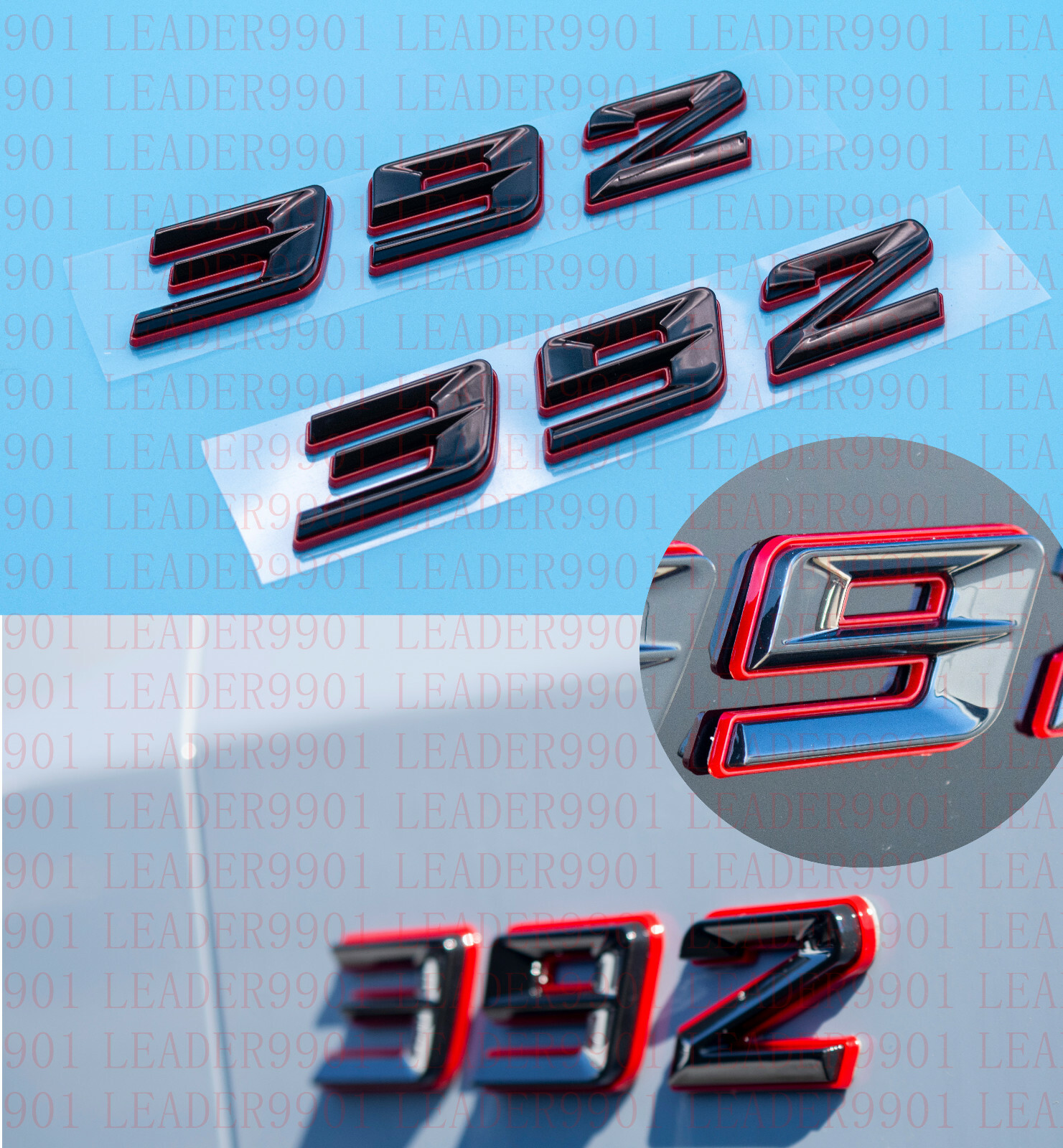 black red 392 Emblems 392 Side Fender Badge 3D for 392 Emblem  2pcs