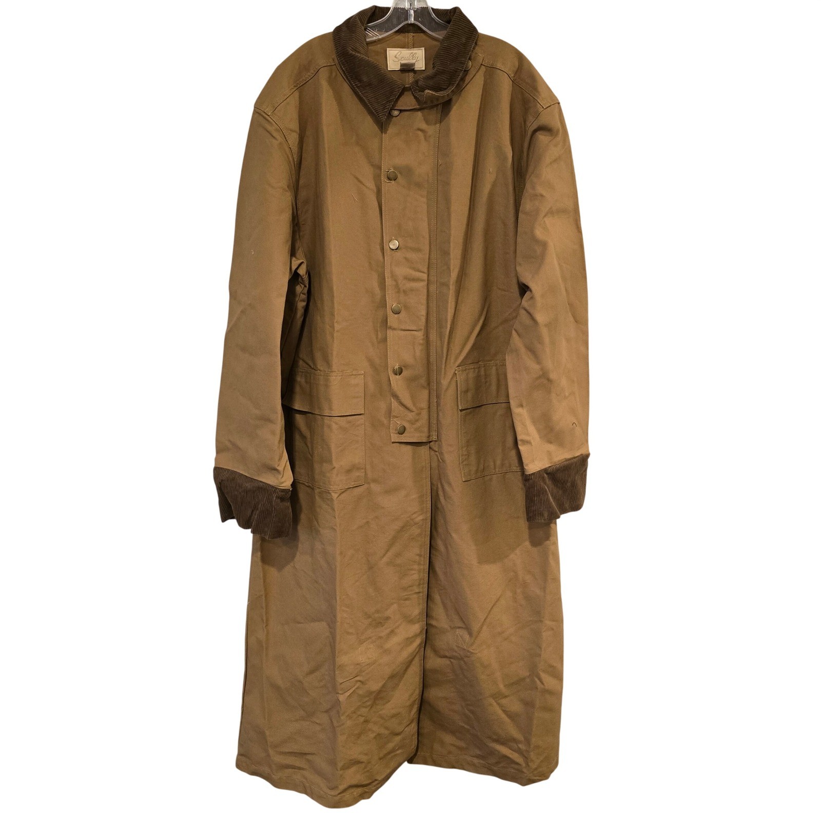NEW Scully Mens Canvas Duster Coat Brown Large Long Barn Chore Work Jacket