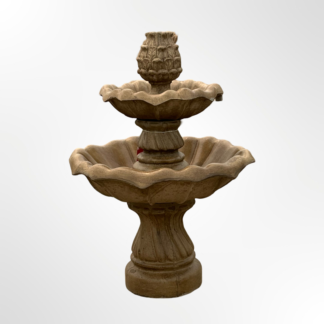 2 tier cast stone water fountain